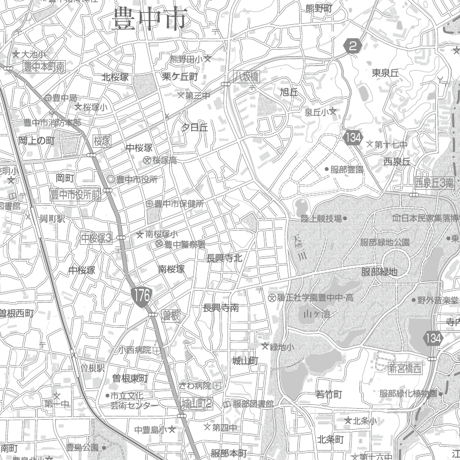 C豊中市白地図1／25,000PDFタウンロード販売