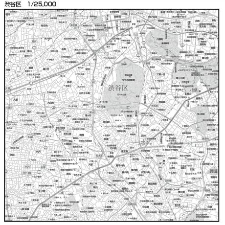C東京都渋谷区1/25000白地図ダウンロード販売