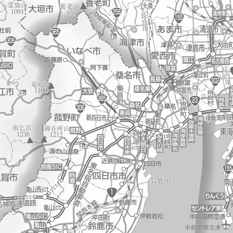 県別マップ　C三重県白地図ダウンロード販売
