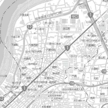 C守口市白地図1／25,000PDFタウンロード販売