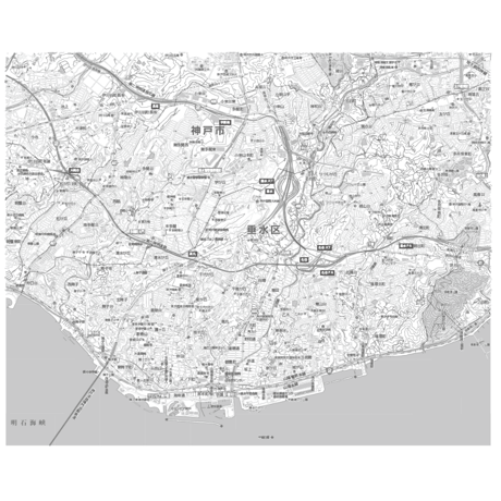 C神戸市垂水区白地図1/25000PDFタウンロード販売