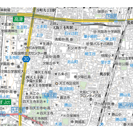 A大阪市天王寺区1／25,000地図タウンロード販売