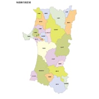 47都道府県行政区_秋田県無料地図
