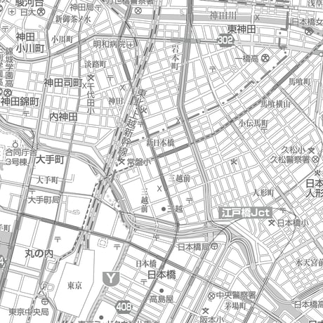 C東京中央区1/25000白地図ダウンロード販売