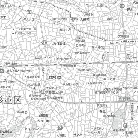 C東京杉並区1/25000白地図タウンロード販売