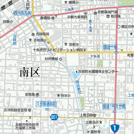 A京都区別 南区1/25000地図タウンロード販売