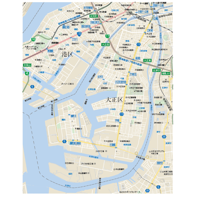 B大阪市大正区1／25,000地図タウンロード販売 | 地図素材