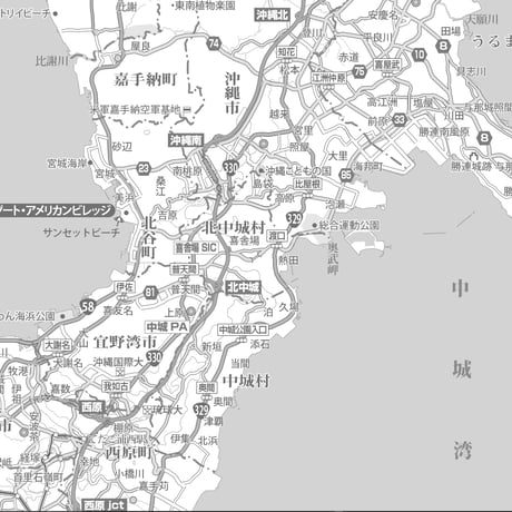 Cタイプ沖縄県本島詳細白地図1/200000タウンロード販