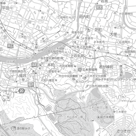 C三木市全図1/25000白地図タウンロード販売