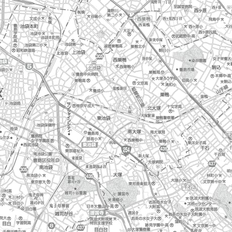 C東京豊島区1/25000白地図ダウンロード販売