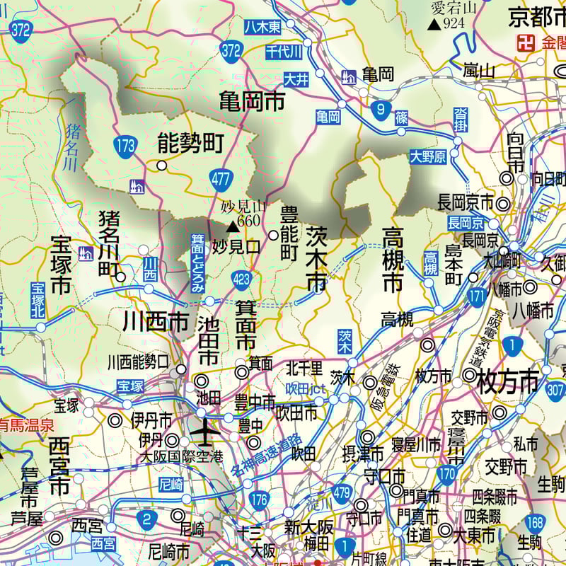 県別マップ A大阪府地図ダウンロード販売 | 地図素材