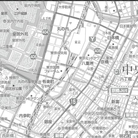 C東京都千代田区1/25000白地図ダウンロード販売