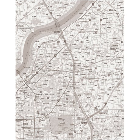 C守口市1／25,000白地図タウンロード販売