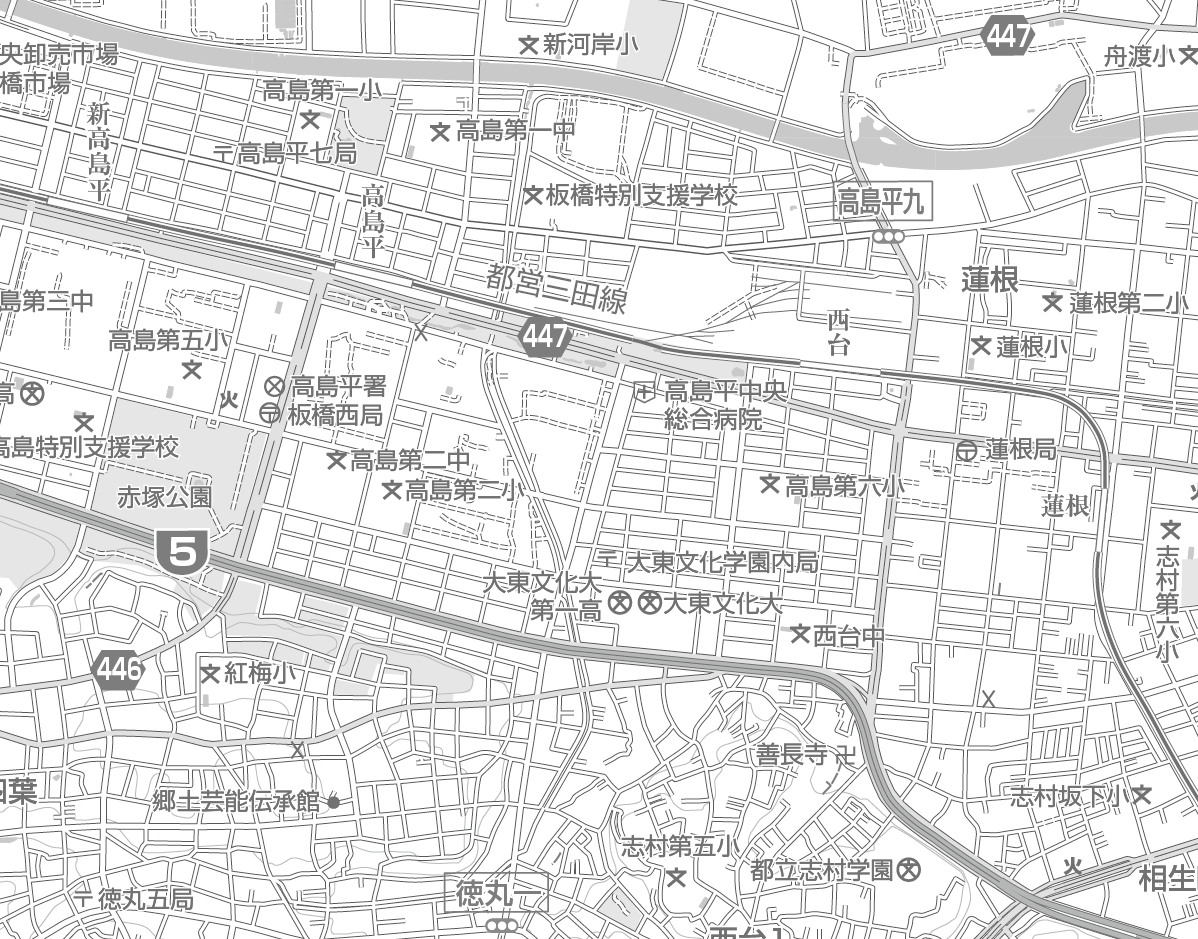 C東京板橋区1/25000白地図ダウンロード販売 | 地図素材