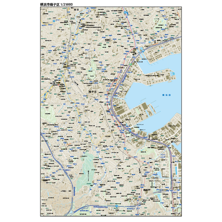B横浜市磯子区1/25000地図タウンロード販売 | 地図素材