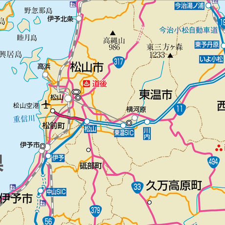 県別マップ　B愛媛県地図ダウンロード販売
