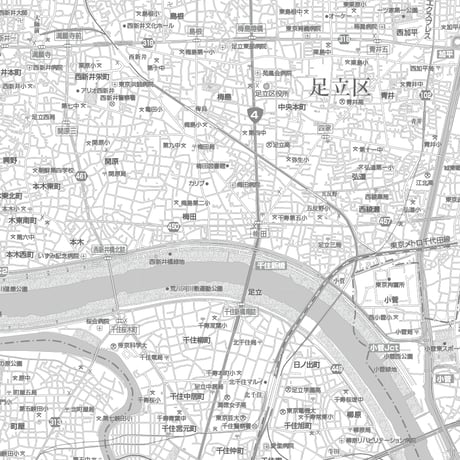 C東京都足立区1/25000白地図ダウンロード販売