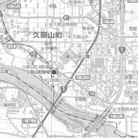 C京都府久御山町　1／50,000白地図タウンロード販売