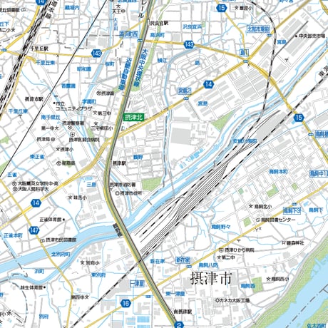 A 摂津市1／25,000 PDF地図タウンロード販売