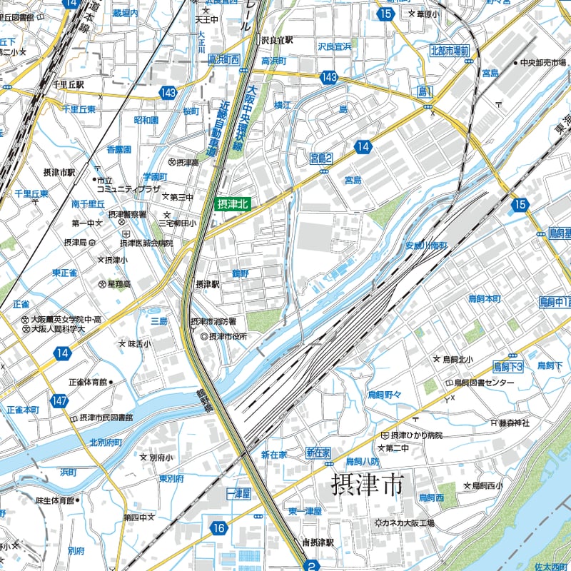 A 摂津市1／25,000 PDF地図タウンロード販売 | 地図素材