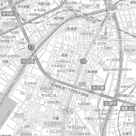 C大阪市大正区1／25,000白地図タウンロード販売