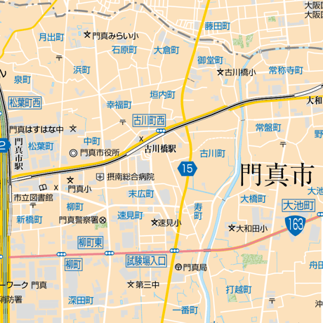 B門真市1／25,000地図タウンロード販売