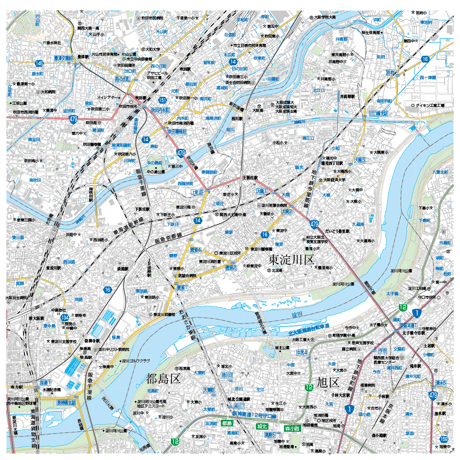 A大阪市東淀川区1／25,000地図タウンロード販売