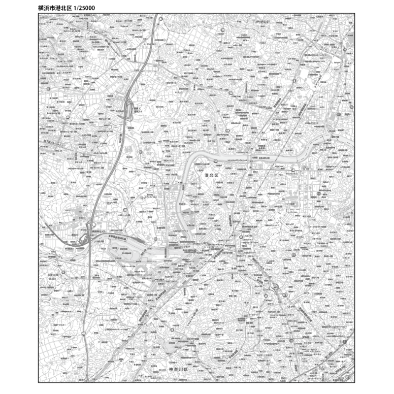 C横浜市港北区白地図1/25000タウンロード販売 | 地図素材 C横浜市港北区白地図1/25000タウンロード販売 | 地図素材