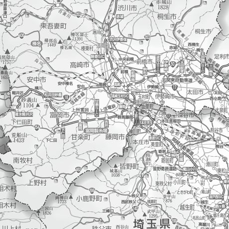 県別マップ　C群馬県白地図ダウンロード販売