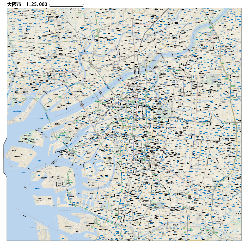 大阪市地図 関西・大阪万博の大阪市！”SAKAどん！YODOちゃんの大阪市24区