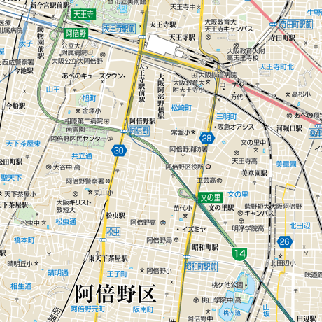 B大阪市阿倍野区1／25,000地図タウンロード販売