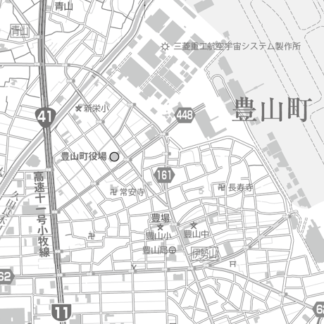 C豊山町1/25000白地図タウンロード販売