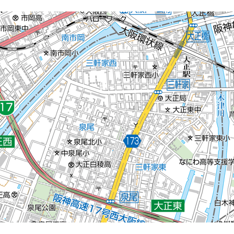 A大阪市大正区1／25,000地図タウンロード販売