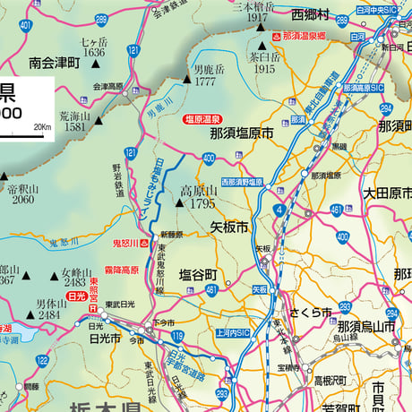 県別マップ　A栃木県地図ダウンロード販売