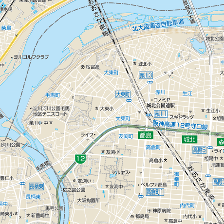 B大阪市都島区1／25,000地図タウンロード販売