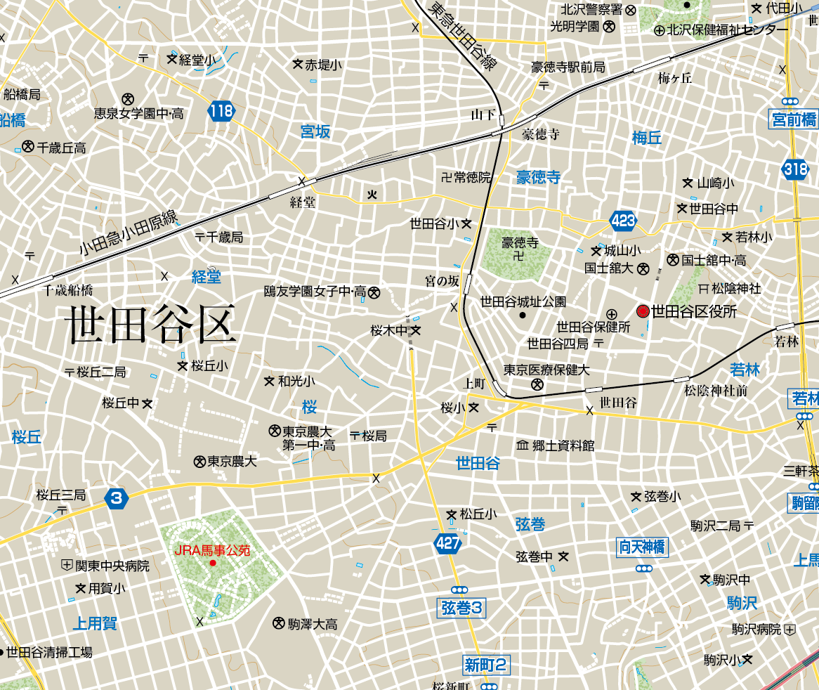世田谷区明細地図 （下北沢 賃貸 下北沢の賃貸不動産物件情報