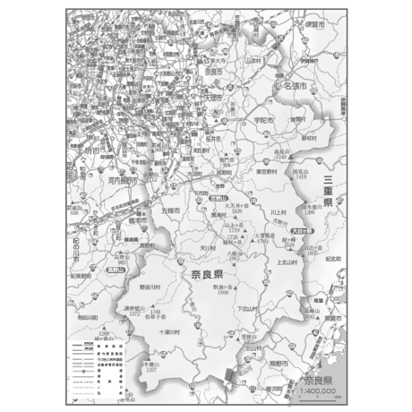 県別マップ　C奈良県白地図ダウンロード販売