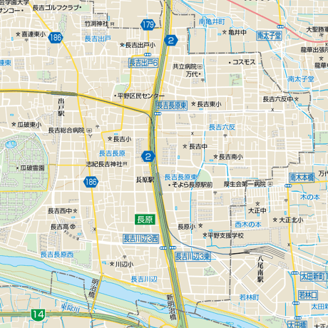 B大阪市平野区1／25,000地図タウンロード販売