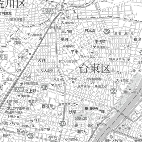 C東京都台東区1/25000白地図ダウンロード販売