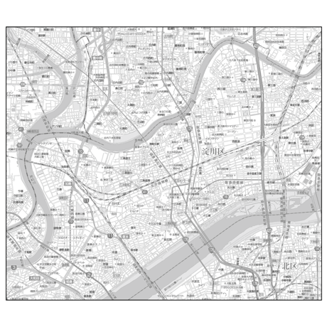 C大阪市淀川区1／25,000白地図タウンロード販売