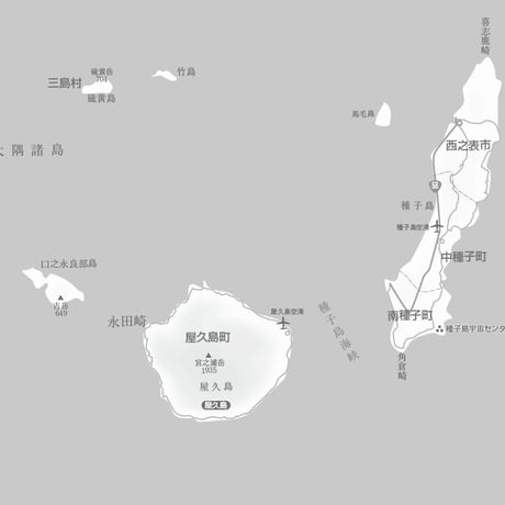 県別マップ　C鹿児島県離島白地図ダウンロード販売