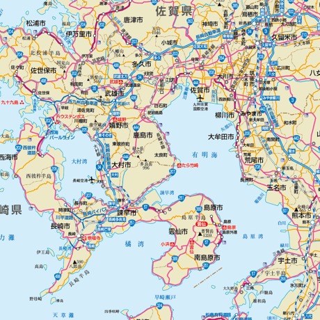 B地方別マップ　九州地方地図ダウンロード販売