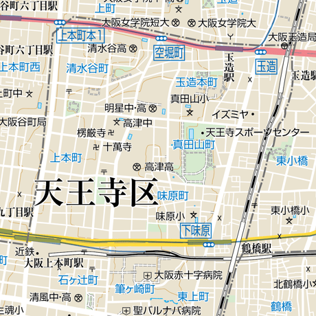 B大阪市天王寺区1／25,000地図タウンロード販売