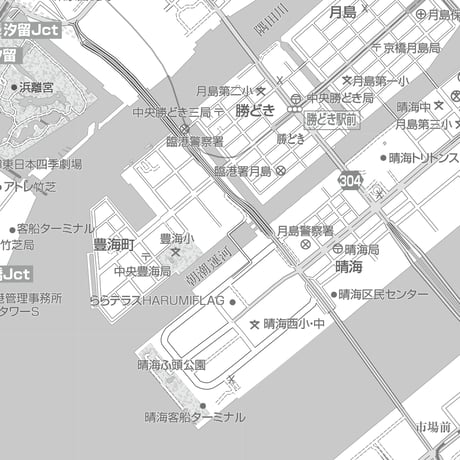 C東京中央区1/25000白地図ダウンロード販売