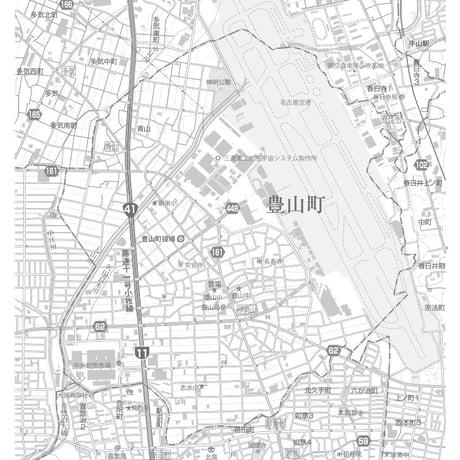 C豊山町1/25000白地図タウンロード販売