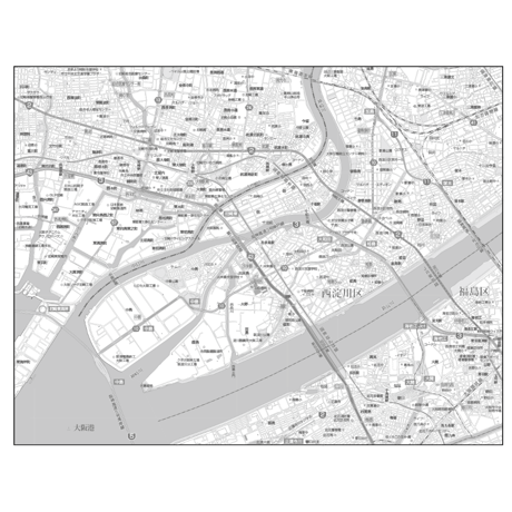 C大阪市西淀川区1／25,000白地図タウンロード販売