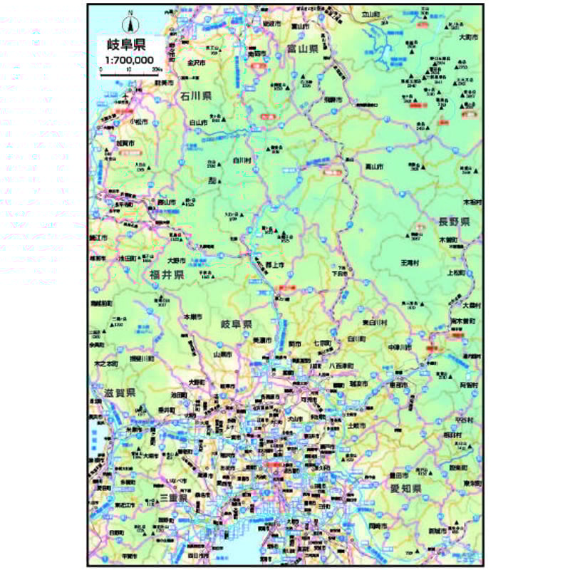 県別マップ A岐阜県地図ダウンロード販売 | 地図素材