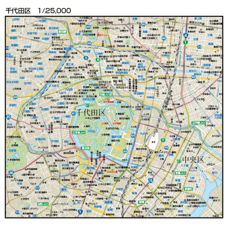 B東京都千代田区1/25000地図ダウンロード販売