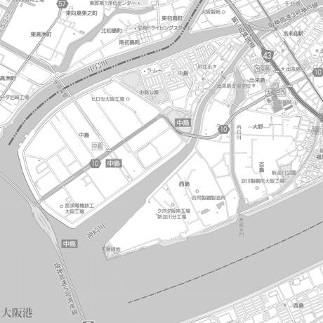 C大阪市西淀川区1／25,000白地図タウンロード販売