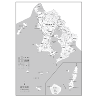 県別マップ　C県境カット鹿児島県白地図ダウンロード販売